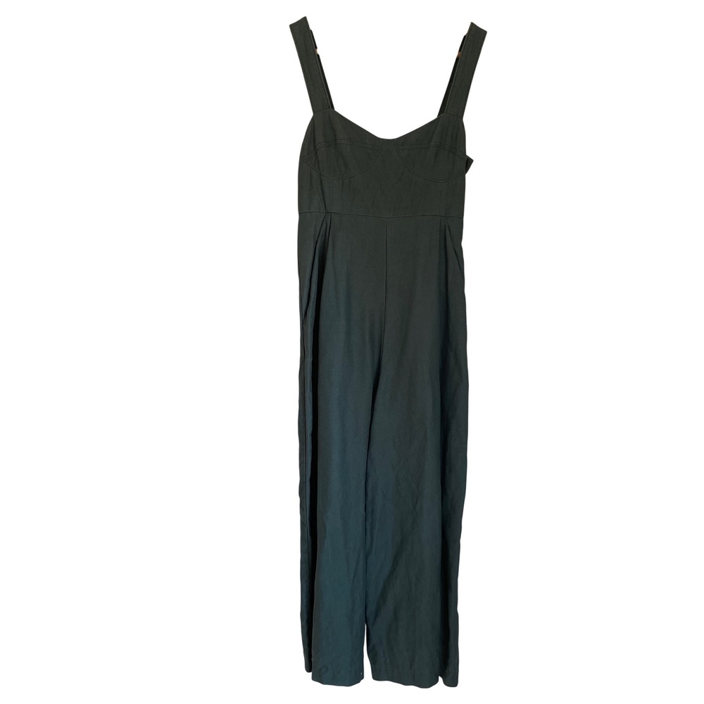 WALTZ Women's Green Wide Leg Jumpsuit Bustier Style Size‎ S
